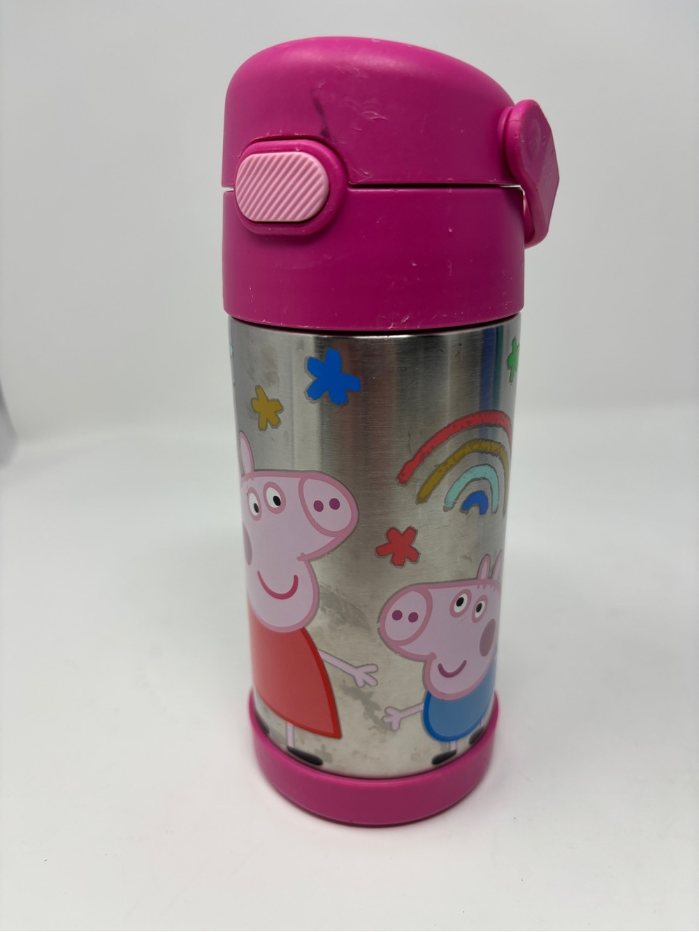 Thermos Peppa Pig Funtainer Kids Stainless Steel Water Bottle with Straw 12oz
